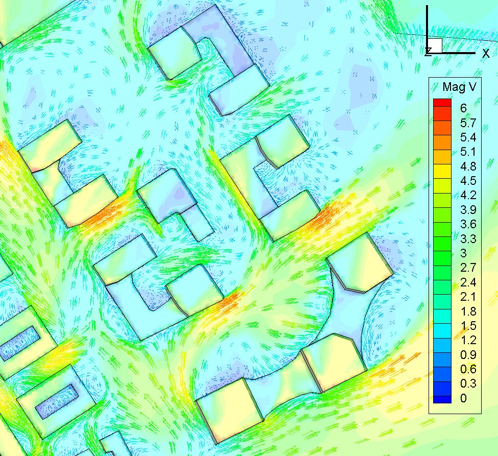 Outdoor CFD Wind Streamlines